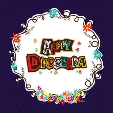 Poster, Banner or Flyer for Happy Dussehra.