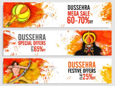 Dussehra Sale website header or banner set. clipart