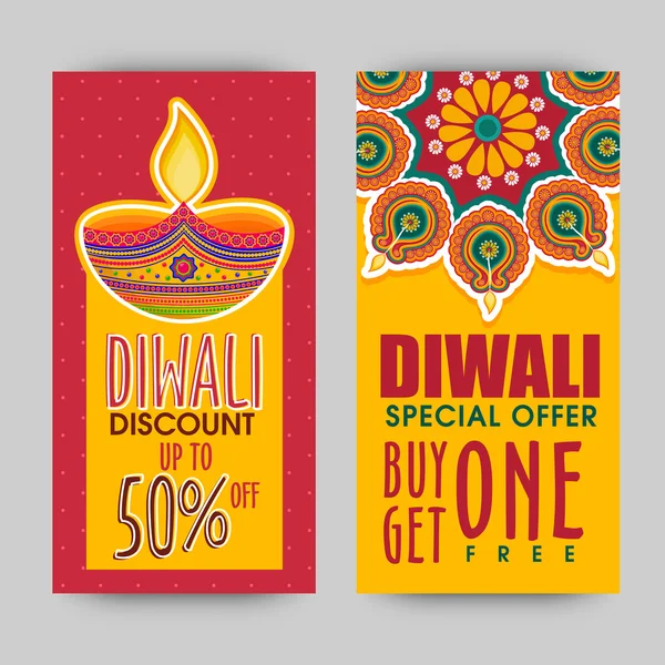 Diwali salu webbplats banner set. — Stock vektor