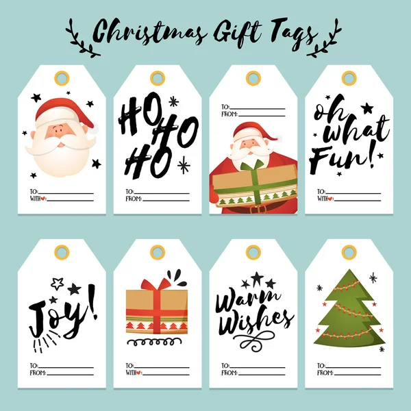 Set of Christmas gift Tags. — Stock Vector