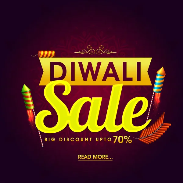 Diwali in vendita Flyer o banner . — Vettoriale Stock