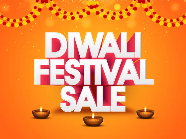 Oferta de venta Diwali Flyer o Banner . — Archivo Imágenes Vectoriales
