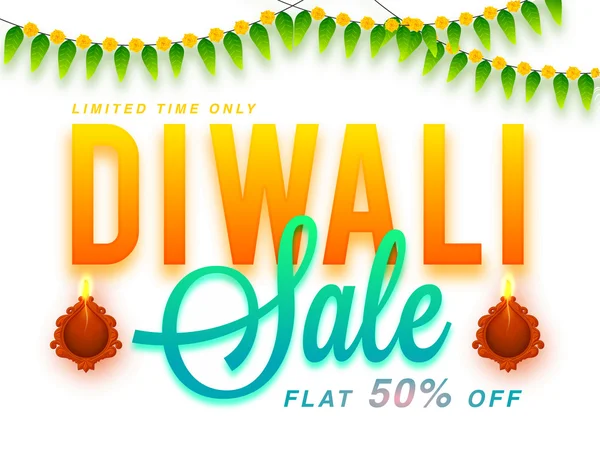 Diwali försäljning reklamblad eller banner. — Stock vektor