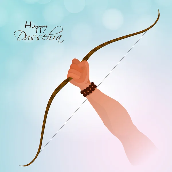 Lord rama hand mit bogen für dussehra konzept. — Stockvektor