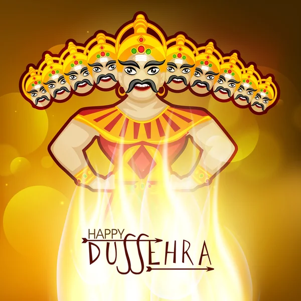 Célébration de Dussehra avec Burning Ravana . — Image vectorielle