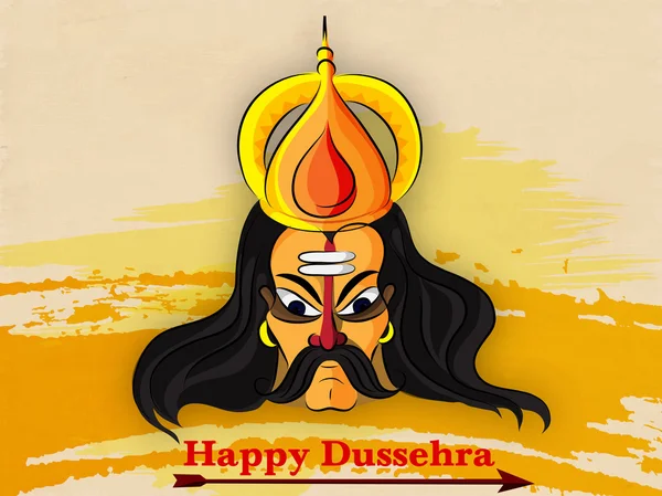 Angry Ravana For Happy Dussehra celebration. — Stockvector