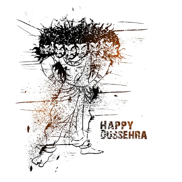 Angry Ravana For Happy Dussehra celebration. — Stock Vector
