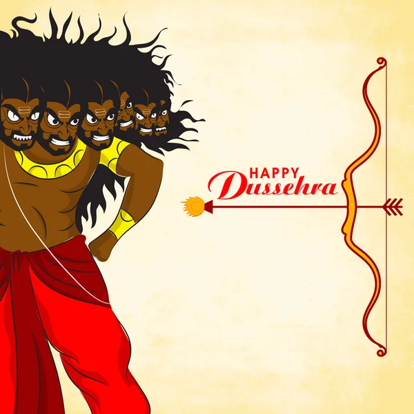 Ravana enojado por la feliz celebración de Dussehra . — Vector de stock