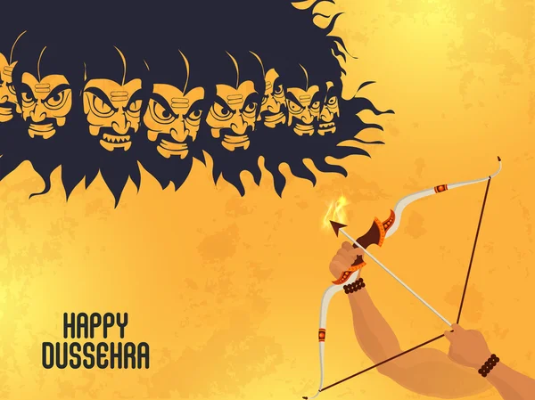 Lord Rama doodt Ravana voor Dussehra viering. — Stockvector