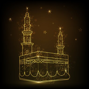 Golden shiny Kaaba, Mekkah. clipart