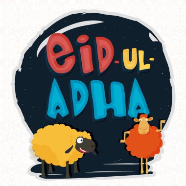 Funny Sheeps for Eid-Al-Adha Mubarak. clipart