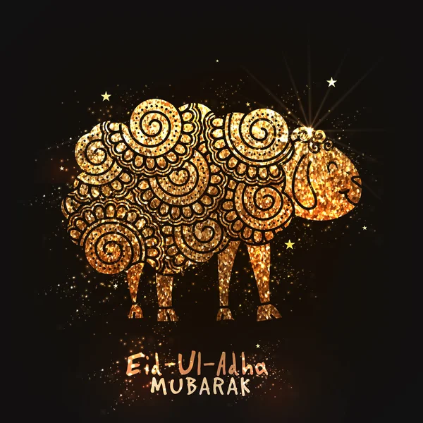 Zlatý Doodle styl ovce pro Eid-al-Adha. — Stockový vektor
