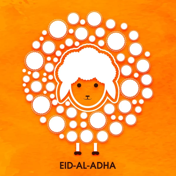 Creative Sheep for Eid-Al-Adha Celebration. — Stock vektor