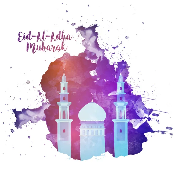 Moskén för Eid-al-Adha Mubarak. — Stock vektor