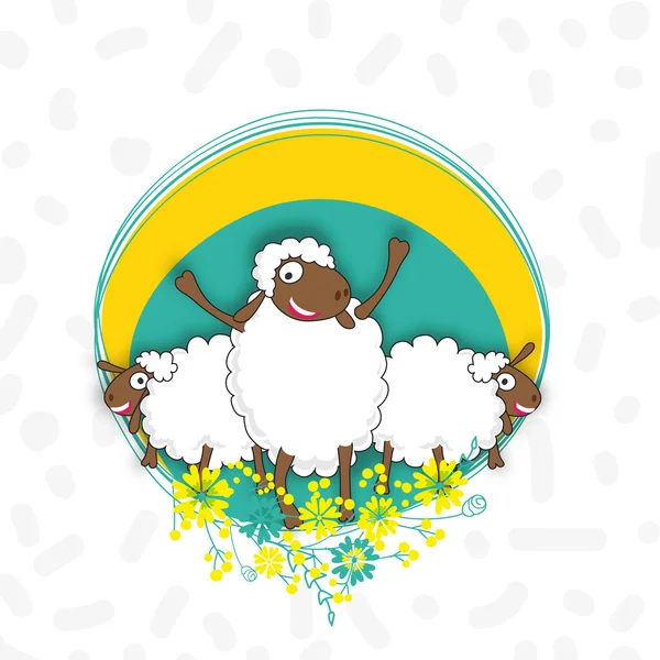 Πρόβατα για τον εορτασμό ιντ-Αλ-Αντάχα. — Διανυσματικό Αρχείο