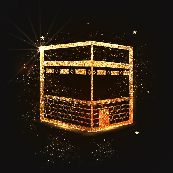 Golden glänzende kaaba, mekkah. — Stockvektor