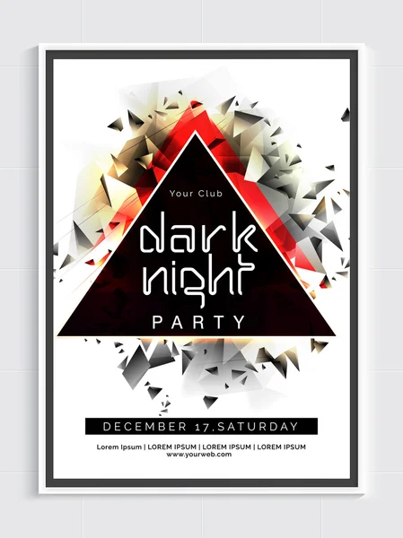 Night Party Template, Banner or Flyer design. — Stock Vector