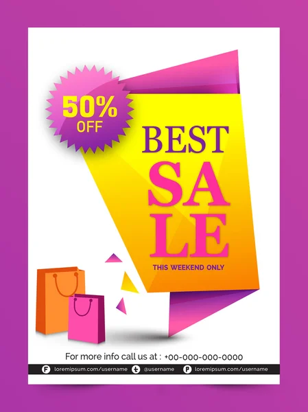 Best Sale Tag, Verkaufsposter, Banner oder Flyer. — Stockvektor