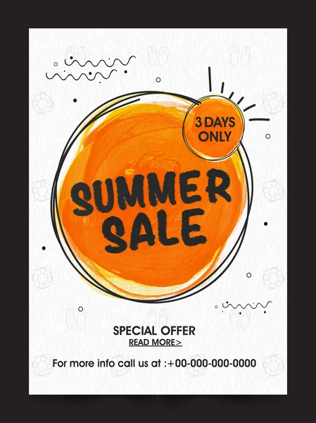Design de cartaz, banner ou panfleto de venda de verão . — Vetor de Stock