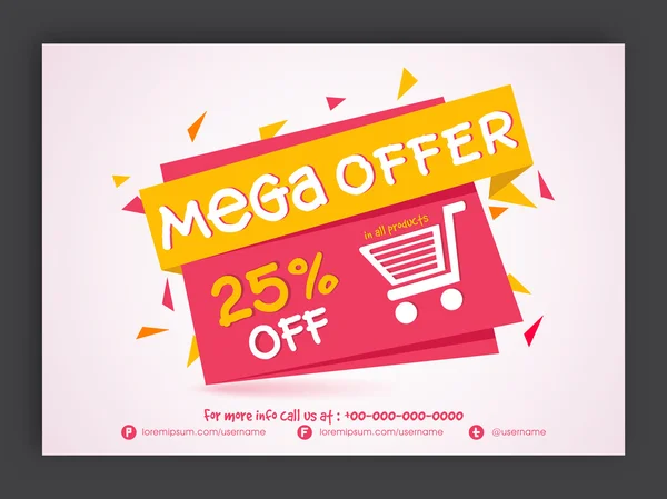 Mega Sale Flyer of Banner. — Stockvector