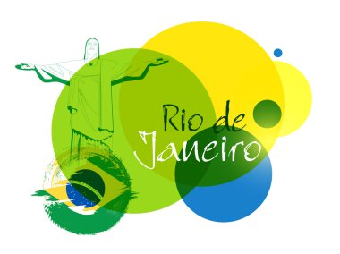 Poster, afiş ile metin Rio de Janeiro.