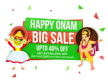 Onam kutlama için Büyük Satış Afiş veya Banner.