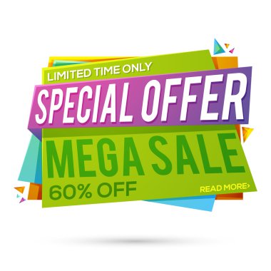 Mega satış kağıt etiket veya Banner tasarım.