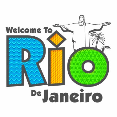 Poster, afiş ile metin Rio de Janeiro.