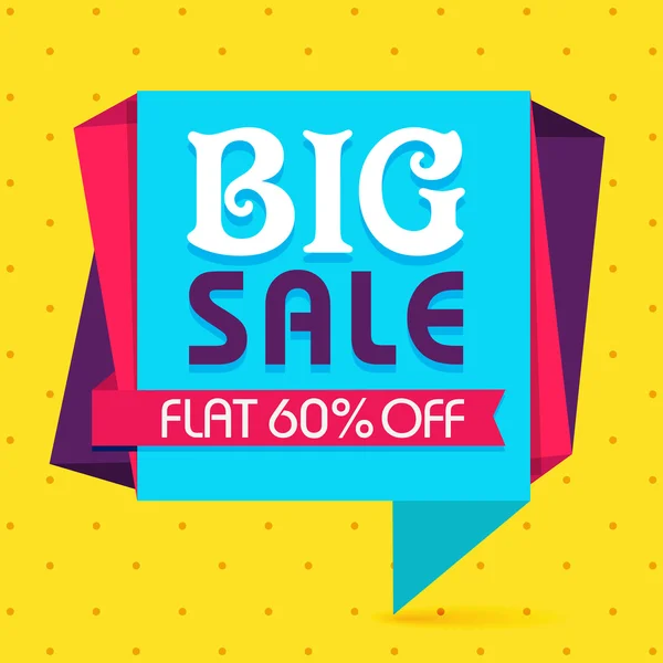 Big Sale Paper Tag or Banner design. — Stock Vector