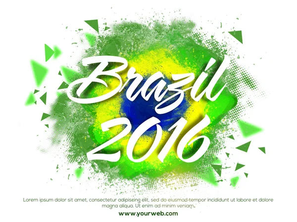 Póster, pancarta o folleto con texto Brasil 2016 . — Vector de stock
