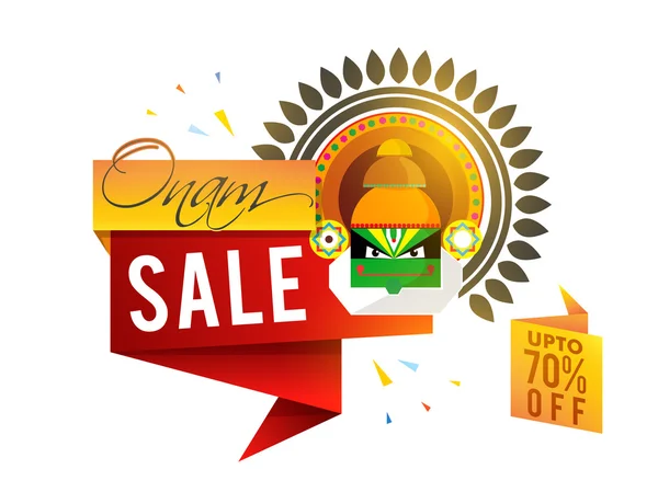 Etiqueta de papel de venta Onam o diseño de banner . — Vector de stock