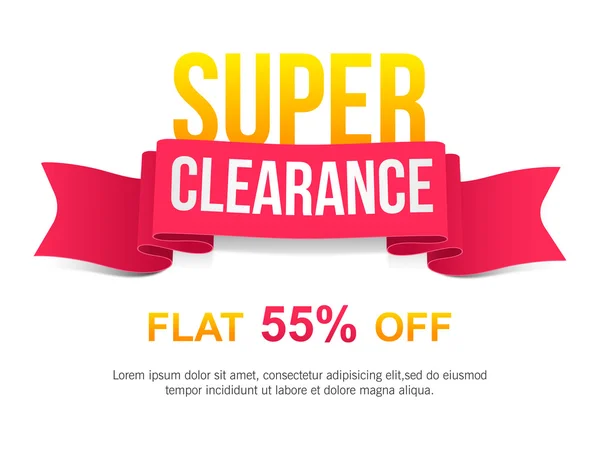 Super Clearance Sale Poster, Banner or Flyer. — Stock Vector