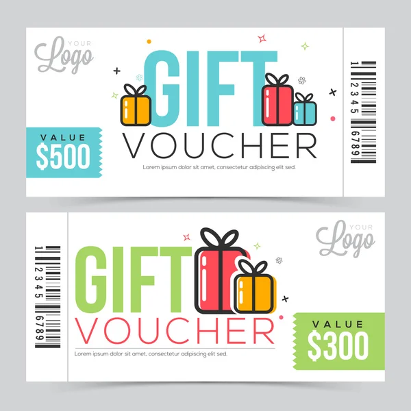 Buono regalo creativo o modello di coupon . — Vettoriale Stock