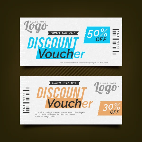 Creative Discount Voucher template design. — Stock Vector