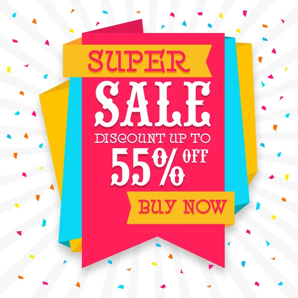 Super Sale Tag, Poster or Banner design. — Stock Vector