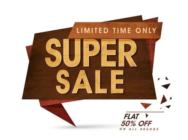 Super Sale papper tagg eller banner design. — Stock vektor