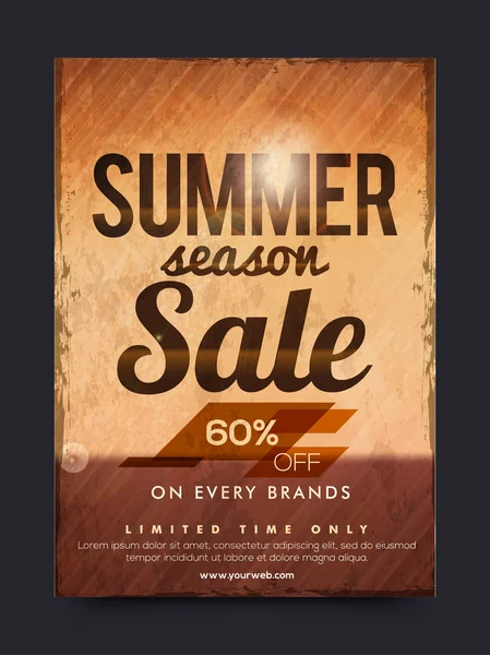 Summer Season Sale Poster, Banner or Flyer. — Stock Vector