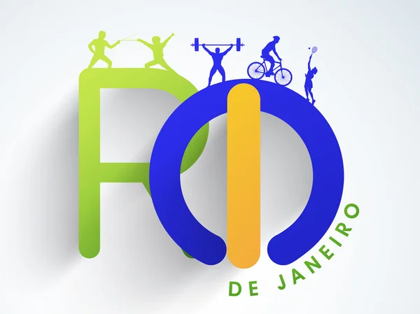 Concepto deportivo con texto Rio De Janeiro . — Archivo Imágenes Vectoriales