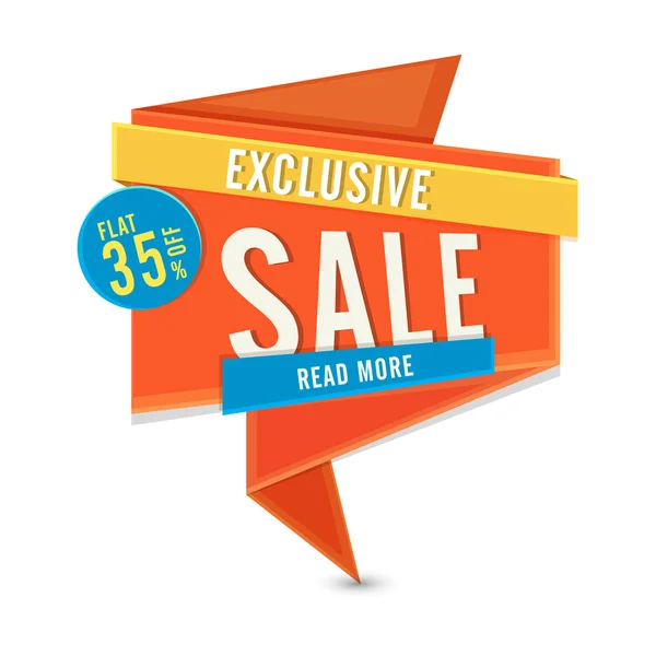 Exclusive Sale Paper Tag or Banner design. — Stock Vector