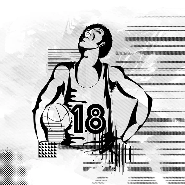 Sports background with Basketball Player. — Stock Vector
