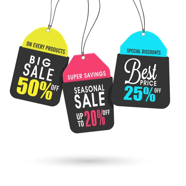 Set of Big Sale Tags or Labels design. — Stock Vector