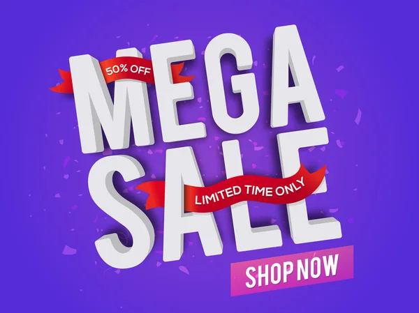 Mega Sale Poster, Banner oder Flyer Design. — Stockvektor