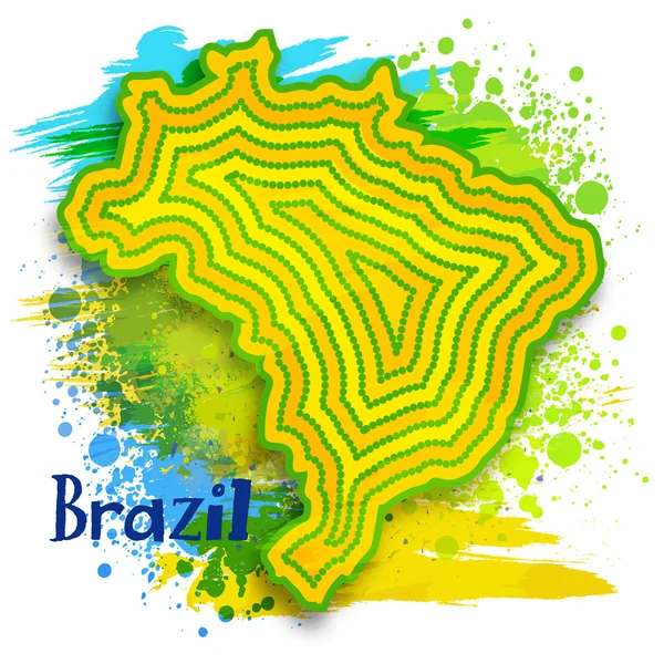 Δημιουργική Βραζιλία Χάρτης με βουτιά. — Διανυσματικό Αρχείο