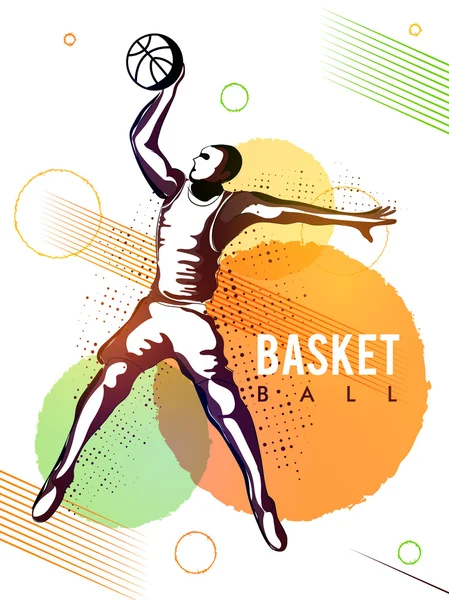 Giocatore di basket in azione per il concetto di Sport . — Vettoriale Stock