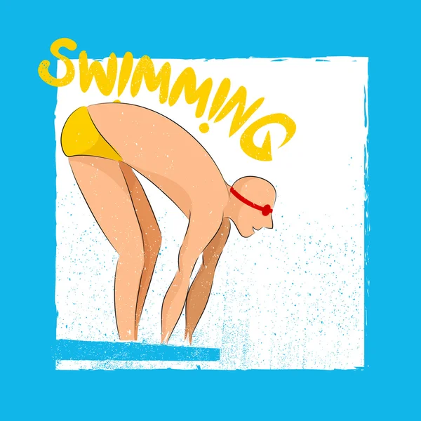 Иллюстрация концепции пловца для спорта . — стоковый вектор