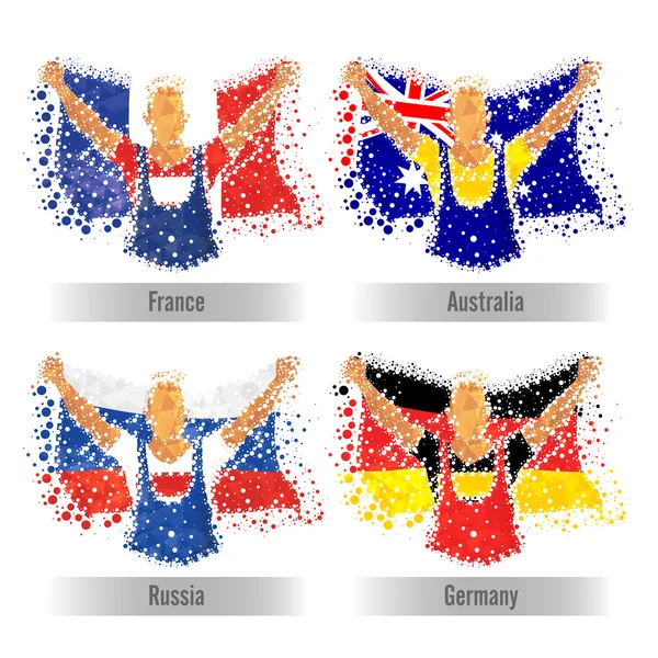 Conjunto de países participantes Banderas para el concepto deportivo . — Vector de stock