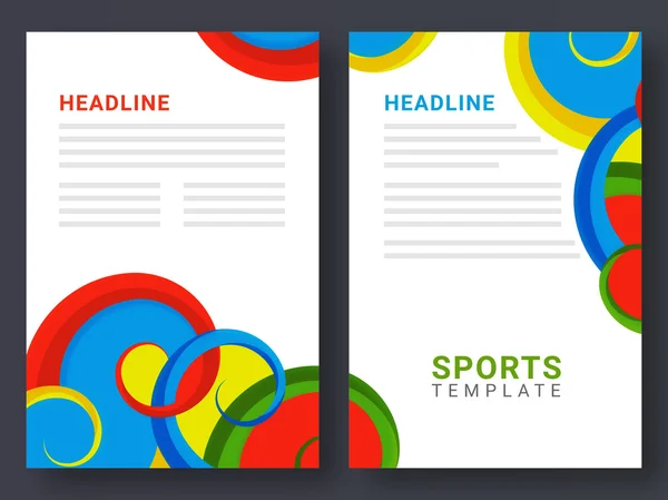 Brochure a due pagine, modello per il concetto di sport . — Vettoriale Stock