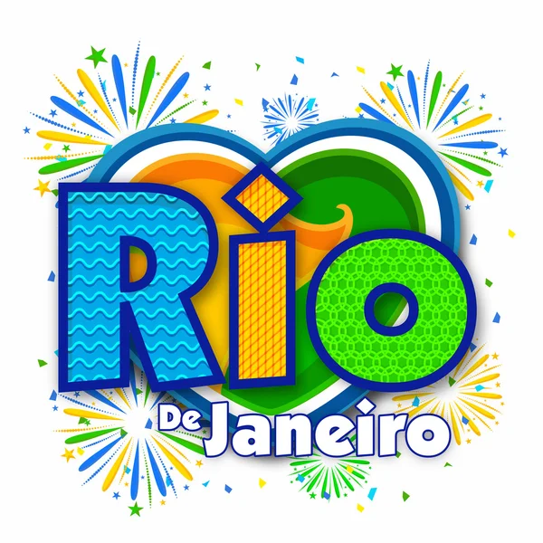 Poster, Banner mit Text Rio de Janeiro. — Stockvektor