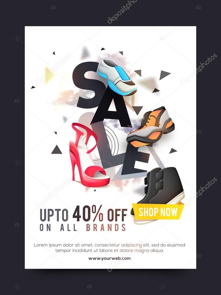 Banner Design On Shoes Discount Sale Poster, Banner Or Flyer Stock