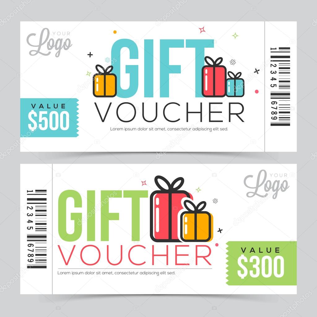Creative Modern Gift Voucher, Coupon or Certificate design with free space, Vector illustration.